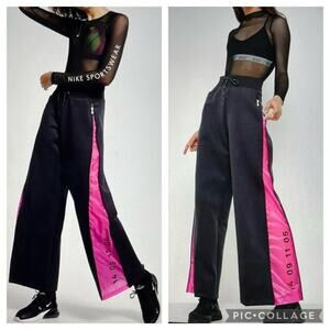 Nike Sportswear Tech Pack Track Pants Black Pink Wide Leg Y2K Style Sz L